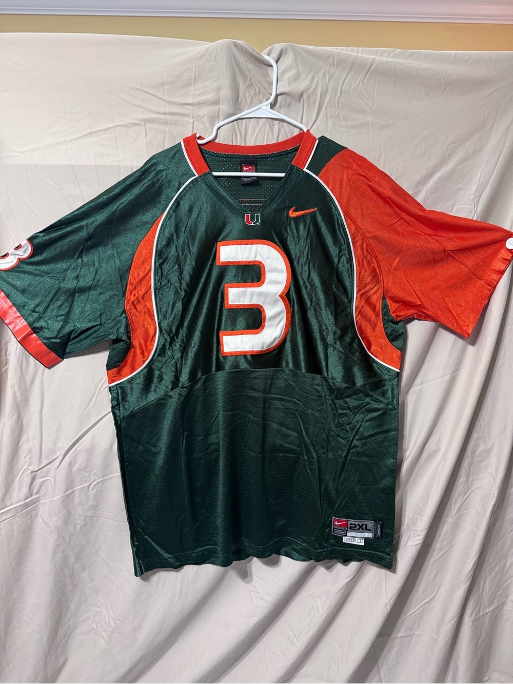 Nike Vintage (circa 2001-2004) Miami Hurricane #3 Frank Gore Football Jersey XXL